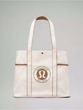 lululemon athletica Cream and Tan Canvas Tote